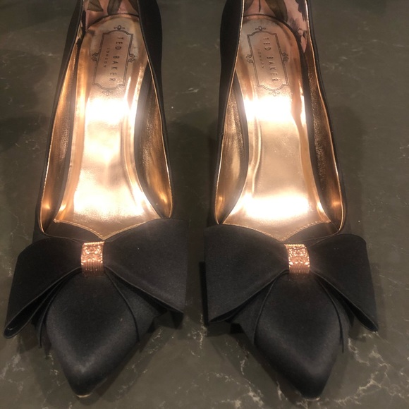 Ted Baker Shoes - Ted Baker Asellys Black Bow 4 inch heel in size 10